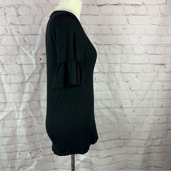 Boutique NWT Knit top with ruffle sleeve goth whisygoth minimalist casual - Picture 3 of 11